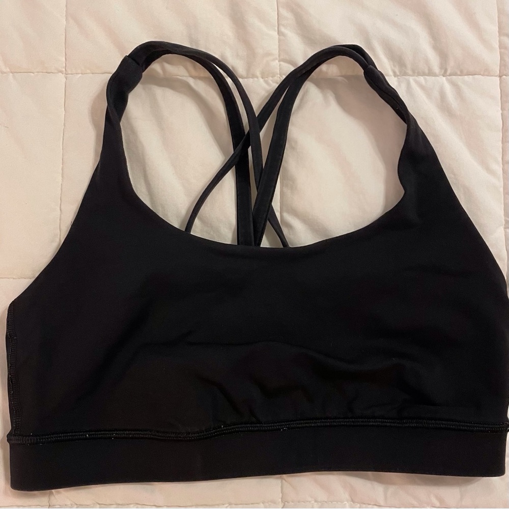 Lululemon Womens Size 6 Energy Bra, medium support, black